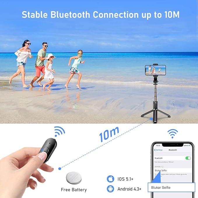 Blukar Selfie Stick, 4 in 1