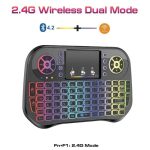 I10 Mini Wireless + Bluetooth 7 Color Backlit Light 2.4Ghz Air Mouse With Touchpad-0