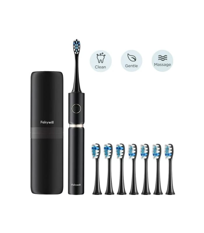 P11 Ultrasonic Electric Toothbrush with 8 Brush Heads & Travel Case
