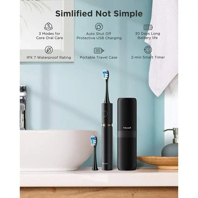 P11 Ultrasonic Electric Toothbrush with 8 Brush Heads & Travel Case