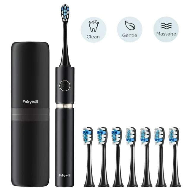 P11 Ultrasonic Electric Toothbrush with 8 Brush Heads & Travel Case