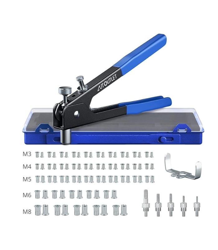 _AUTOUTLET Professional Rivet Gun Pop Rivet Gun Kit with 86PCS M3M4M5M6M8 (1) AUTOUTLET Professional Rivet Gun Pop Rivet Gun Kit with 86PCS M3/M4/M5/M6/M8