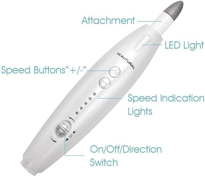 BEAUTURAL Professional Electric Manicure and Pedicure Kit, Nail File Drill, Powerful 13-Speed Nail Drill and 7 Attachment