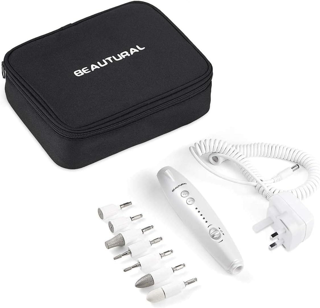 BEAUTURAL Professional Electric Manicure and Pedicure Kit, Nail File Drill, Powerful 13-Speed Nail Drill and 7 Attachment