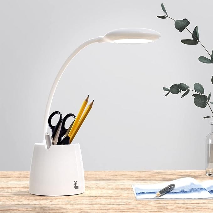 VOXON LED Table lamp with pen & phone holder, USB Rechargeable Table Lamp