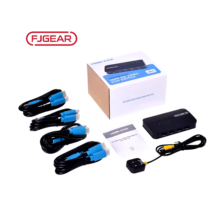 FJGEAR FJ-HK401 4 In 1 Out HDMI To KVM HD Video Switcher