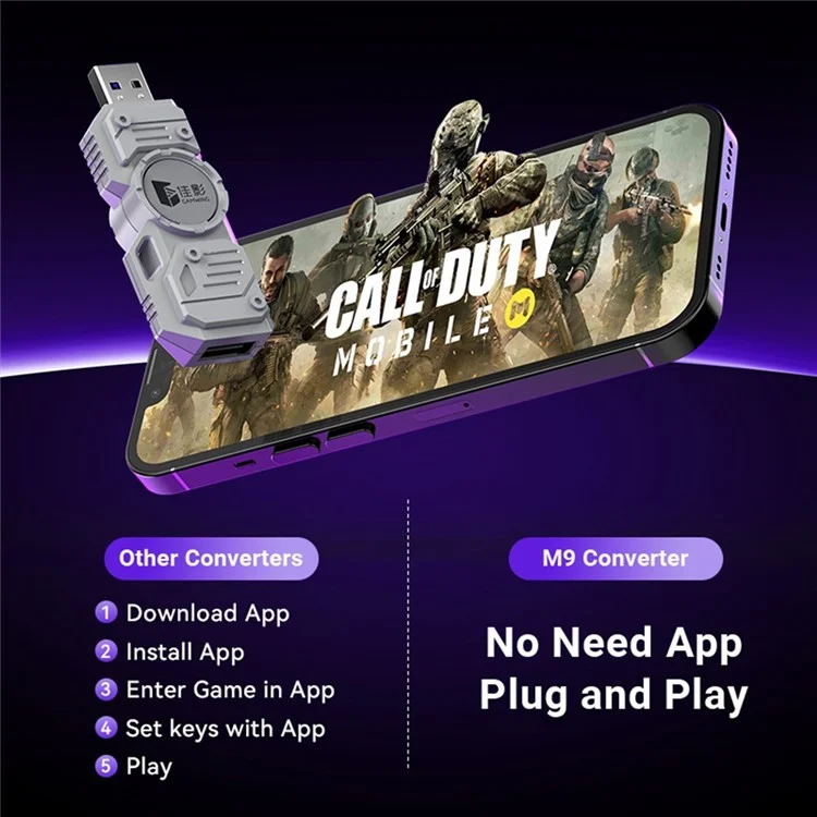 5in1 Mobile Gaming Keyboard Mouse M9 for BGMI