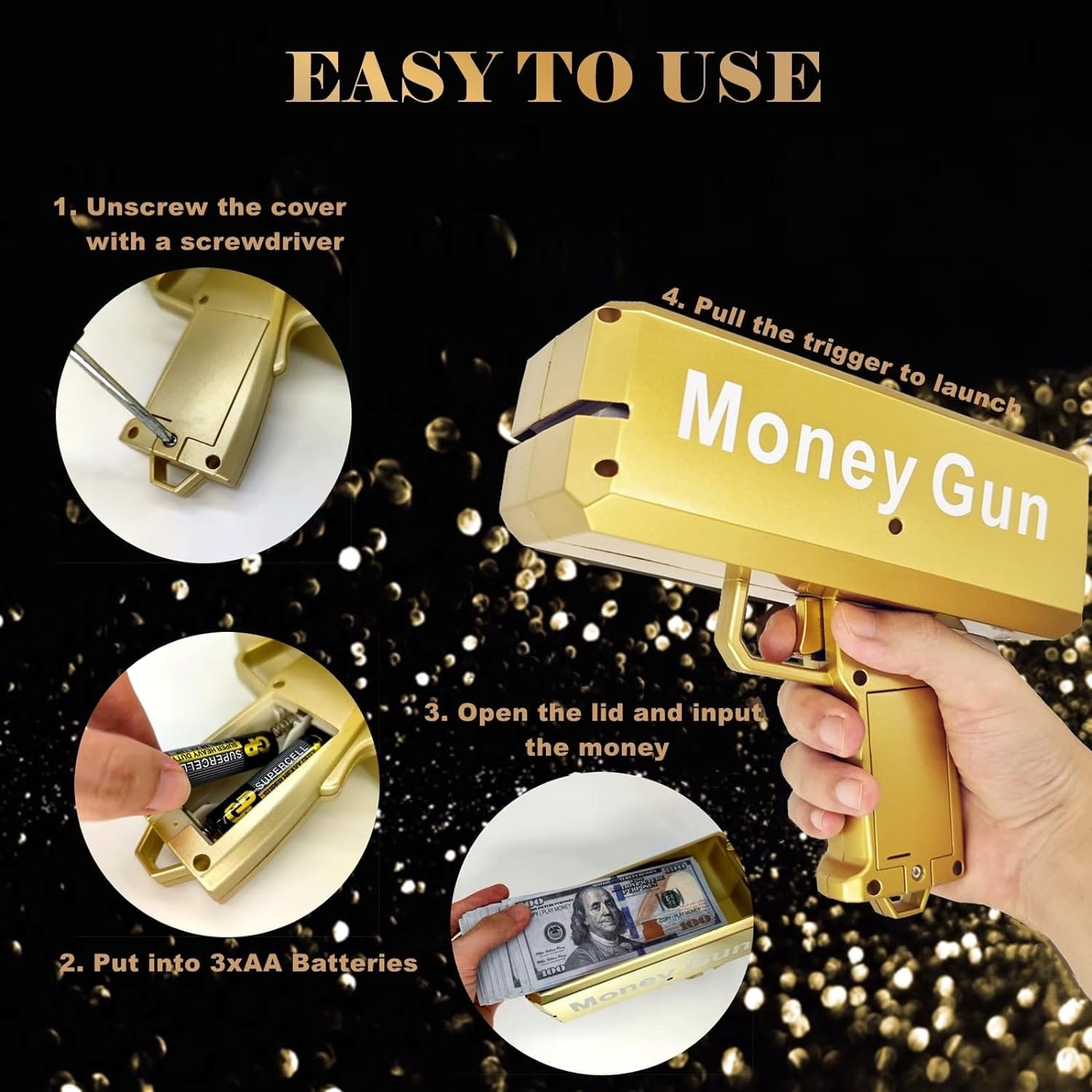 Sbrvaniy Super Gun Shooter Playing Spary Make it Rain Cash Gun