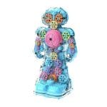 Gear Robot Toy, Electric Gear Robot Toy Transparent Gear Music/Light