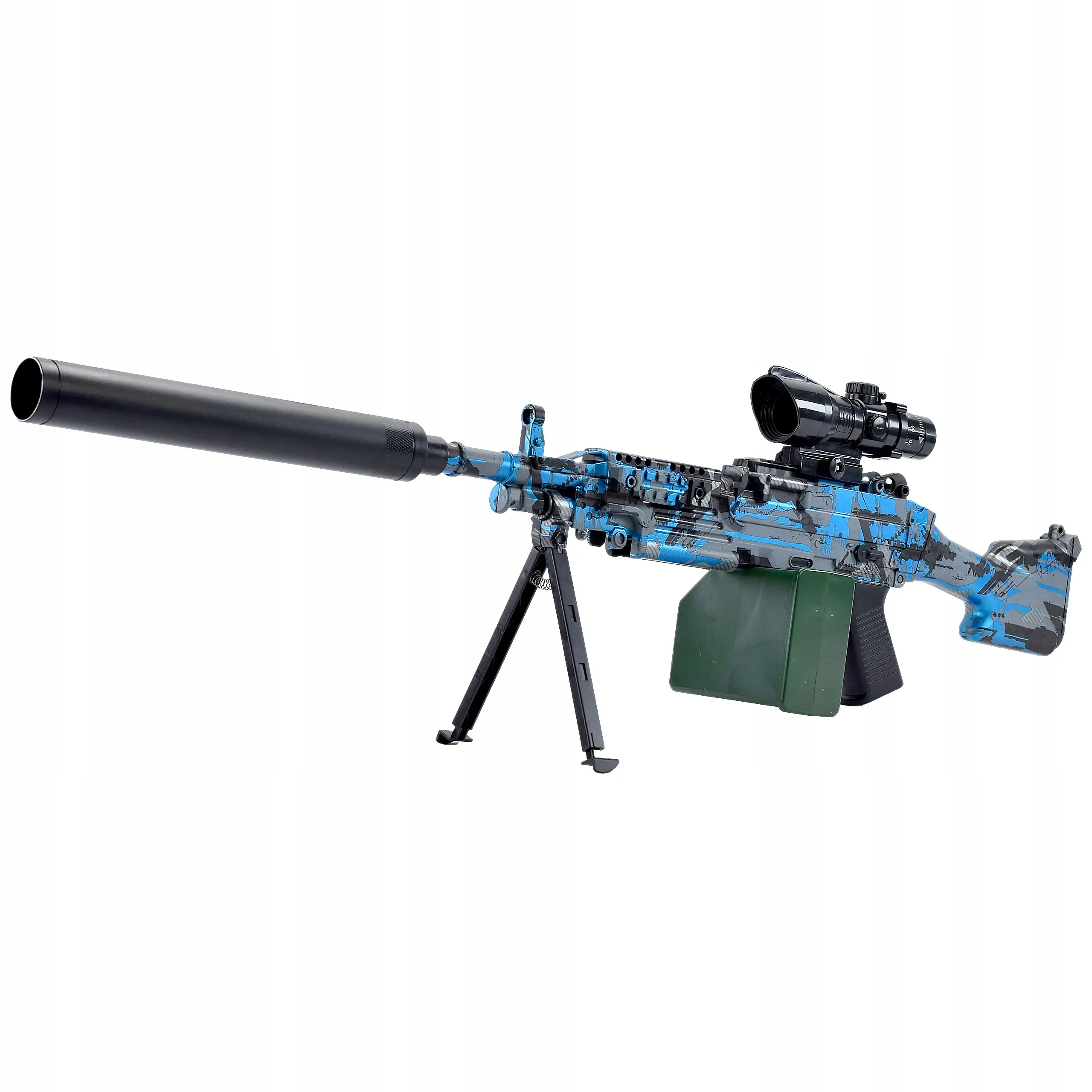 Rifle Automatic Machine Gun Gel BBs Huge Magazine