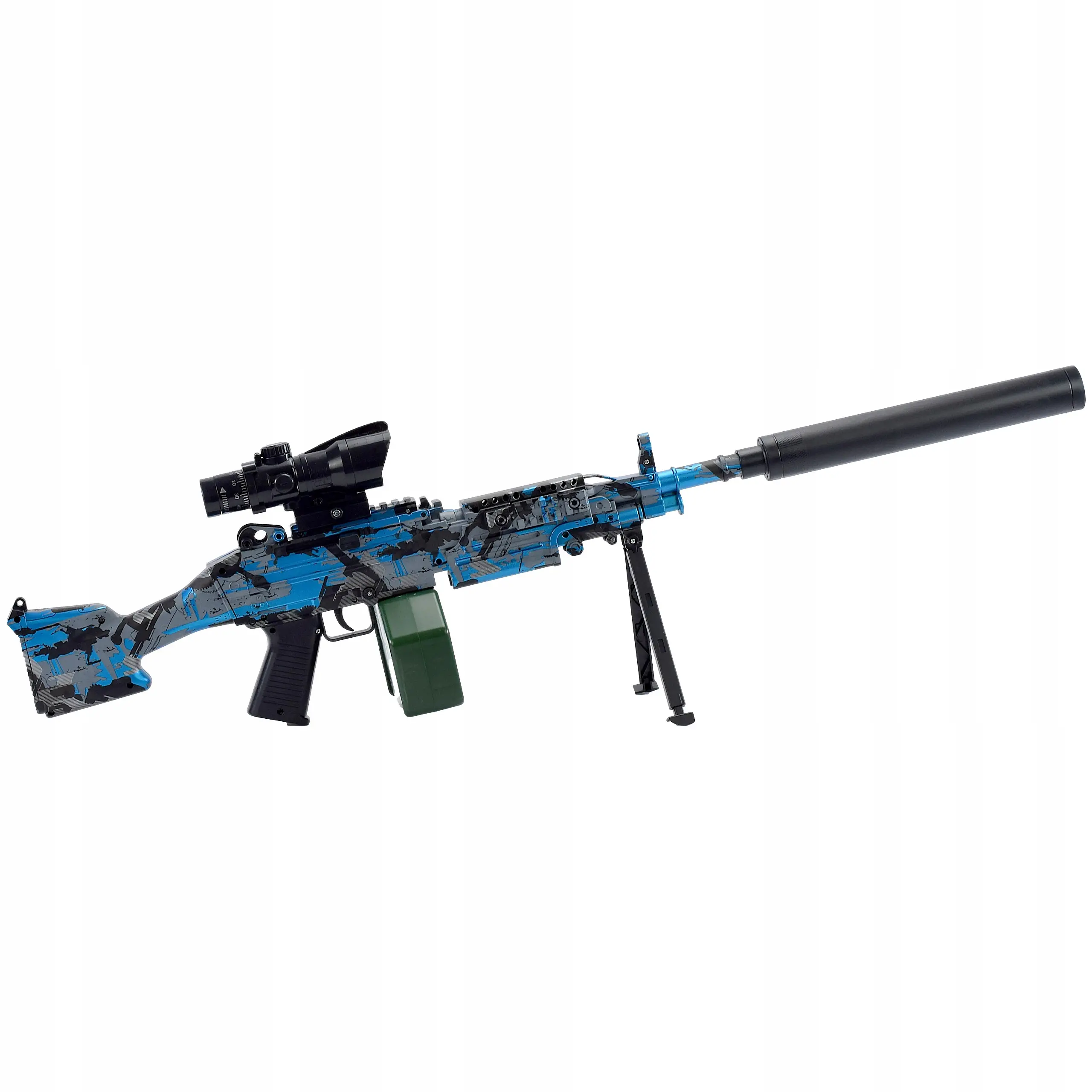 Rifle Automatic Machine Gun Gel BBs Huge Magazine