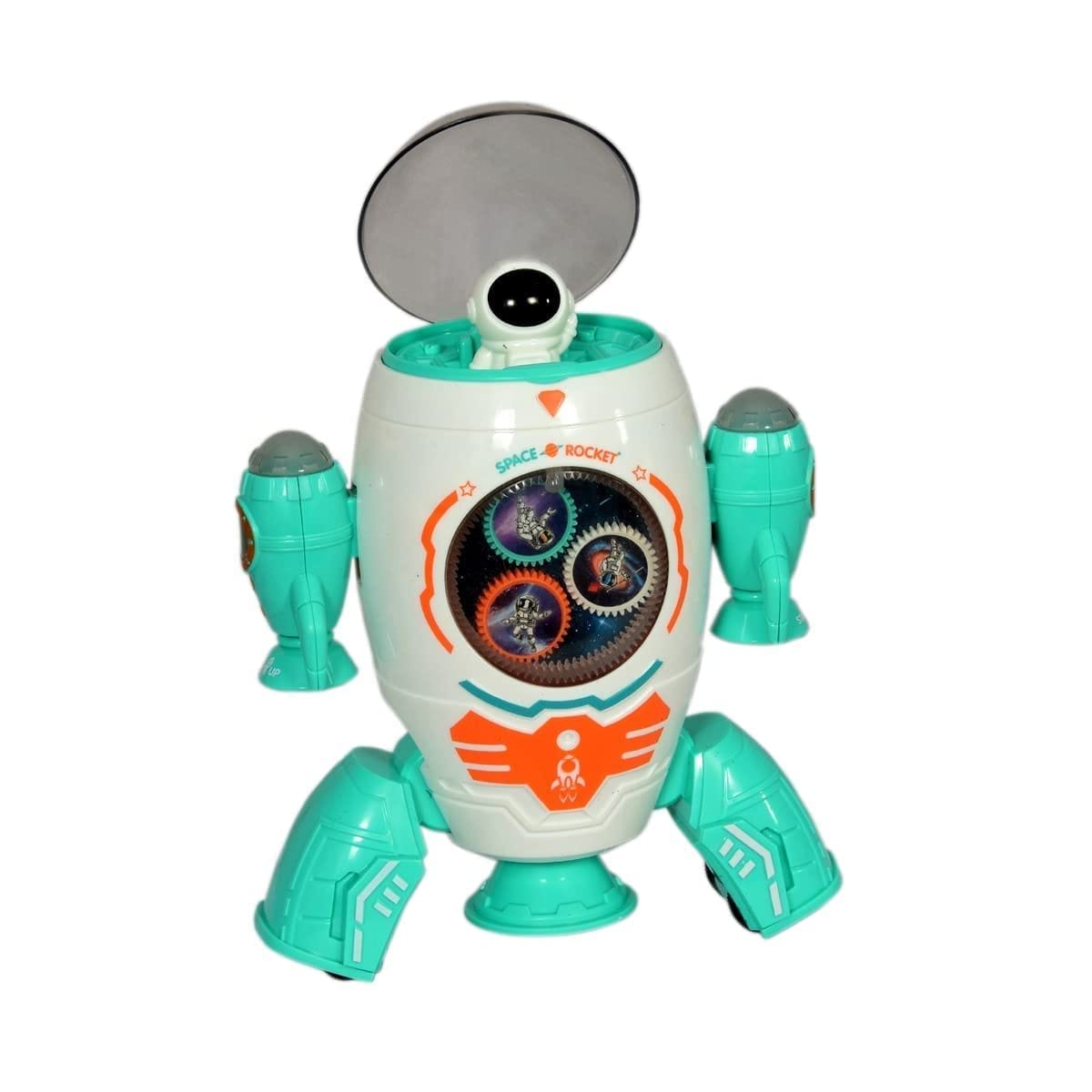 Space Rocket Musical Toy for Kids with Dynamic Flashing Lights and Rotation Feature