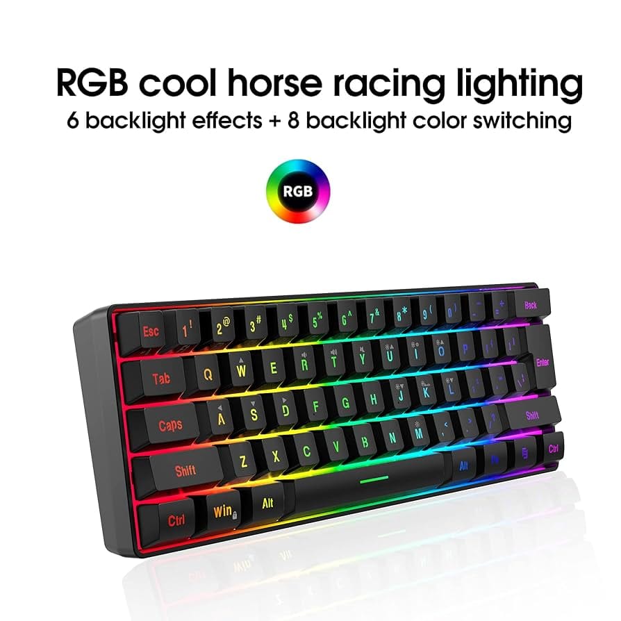 Wordsworth Mechanical Gaming Keyboard and Comfortable Mouse combo With RGB Lights - Black