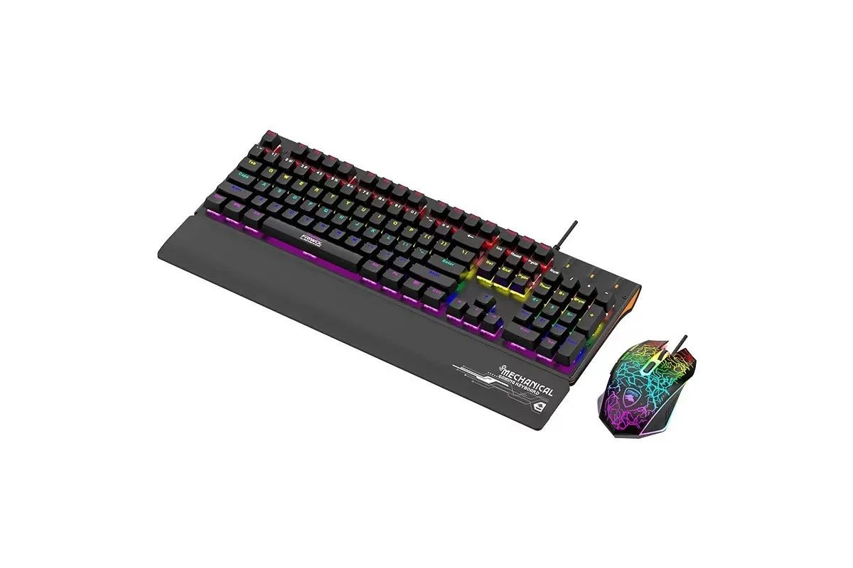 Friend Wolf XT10 Wired Mechanical Keyboard Mouse, Blue Switch